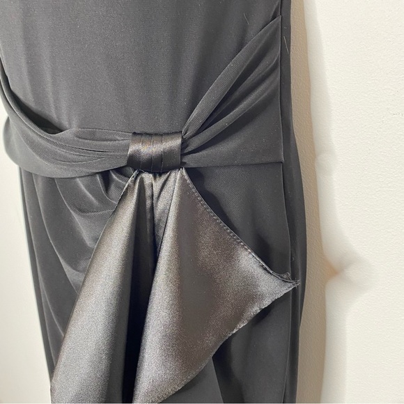 Betsy & Adam One Shoulder Ruffle Front Evening Gown - Picture 9 of 14